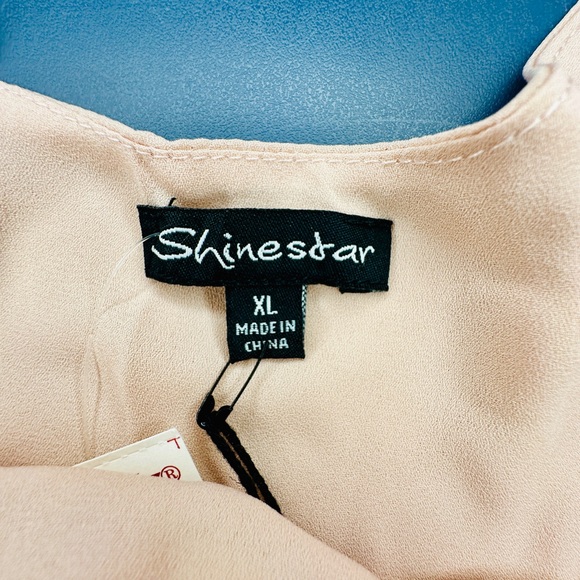 ShineStar Pink Spaghetti Strap Crop Top Shirt Lace Underlay Cami ~ X-Large - Picture 4 of 10